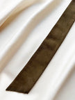 Bruine suede leren stropdas