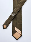 Smalle legergroene suede stropdas