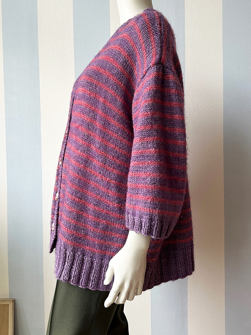 Paars & roze gebreid vest