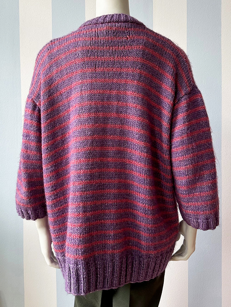 Paars & roze gebreid vest