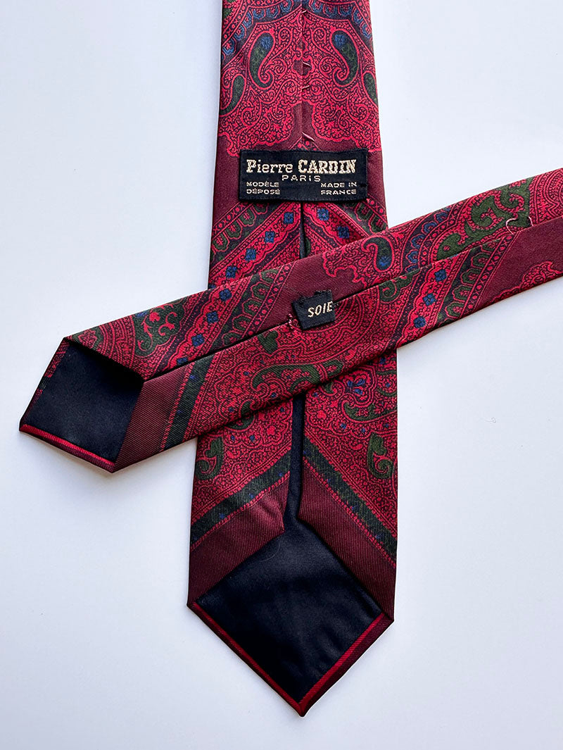 Rode paisley designer stropdas