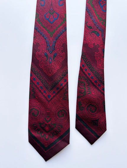 Rode paisley designer stropdas
