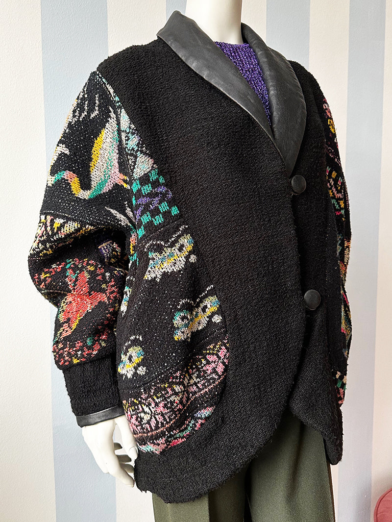 80s Gebreide patchwork jas