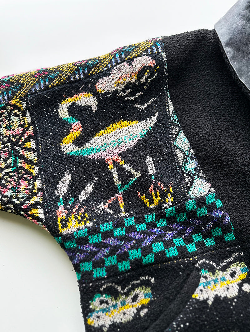 80s Gebreide patchwork jas