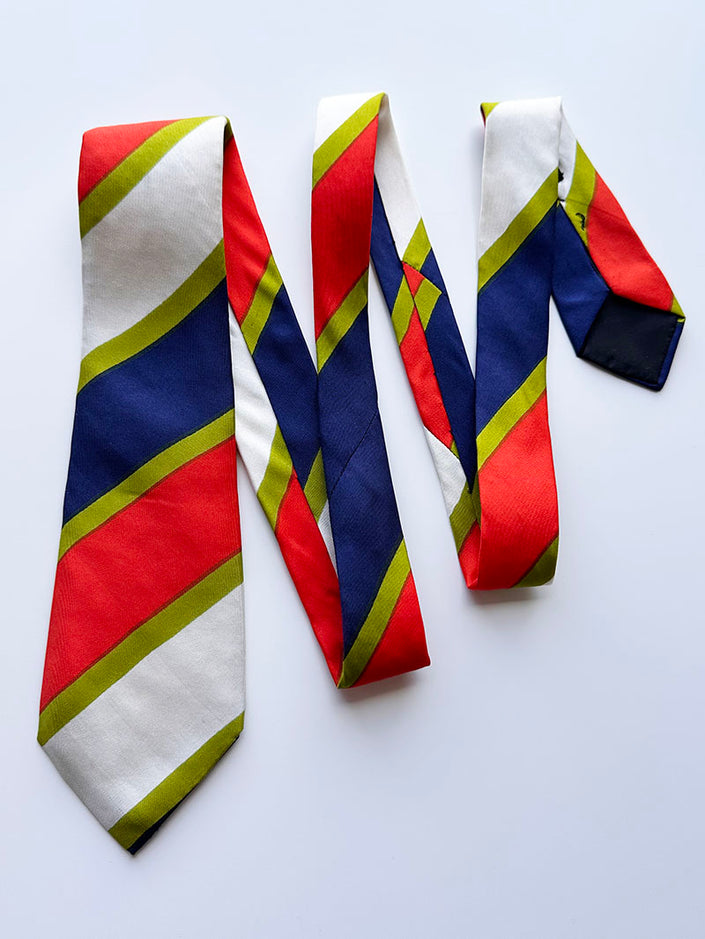 Gestreepte zijden designer stropdas