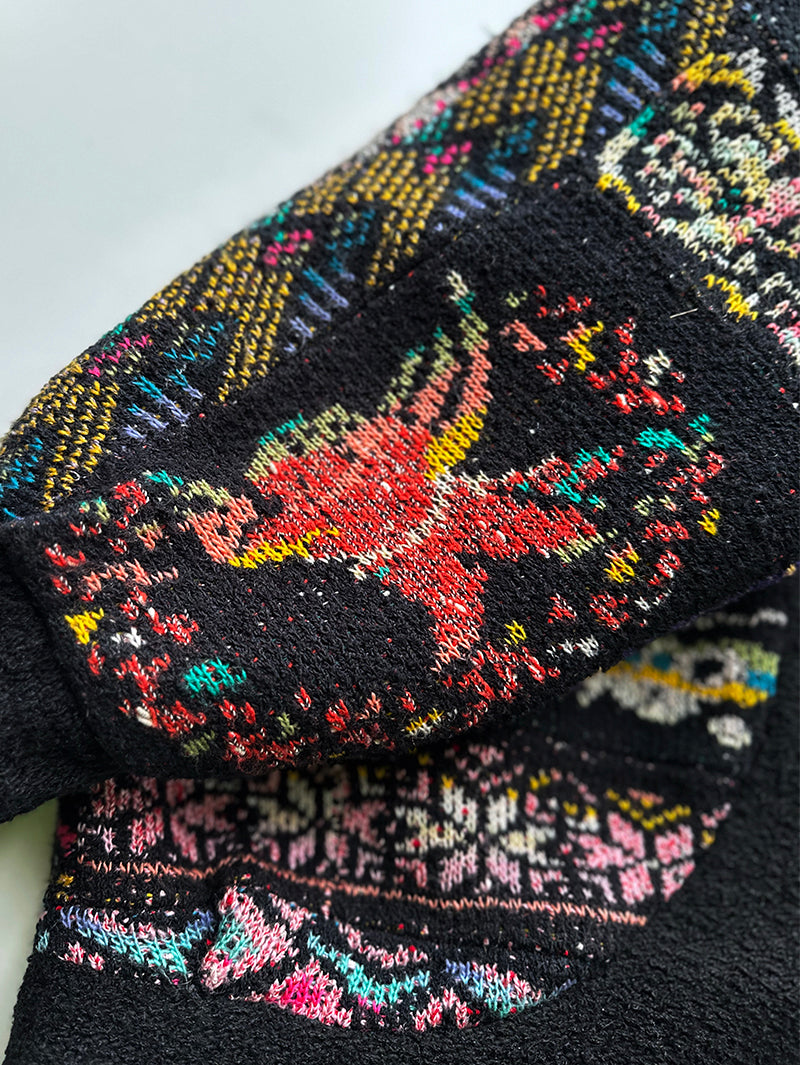 80s Gebreide patchwork jas