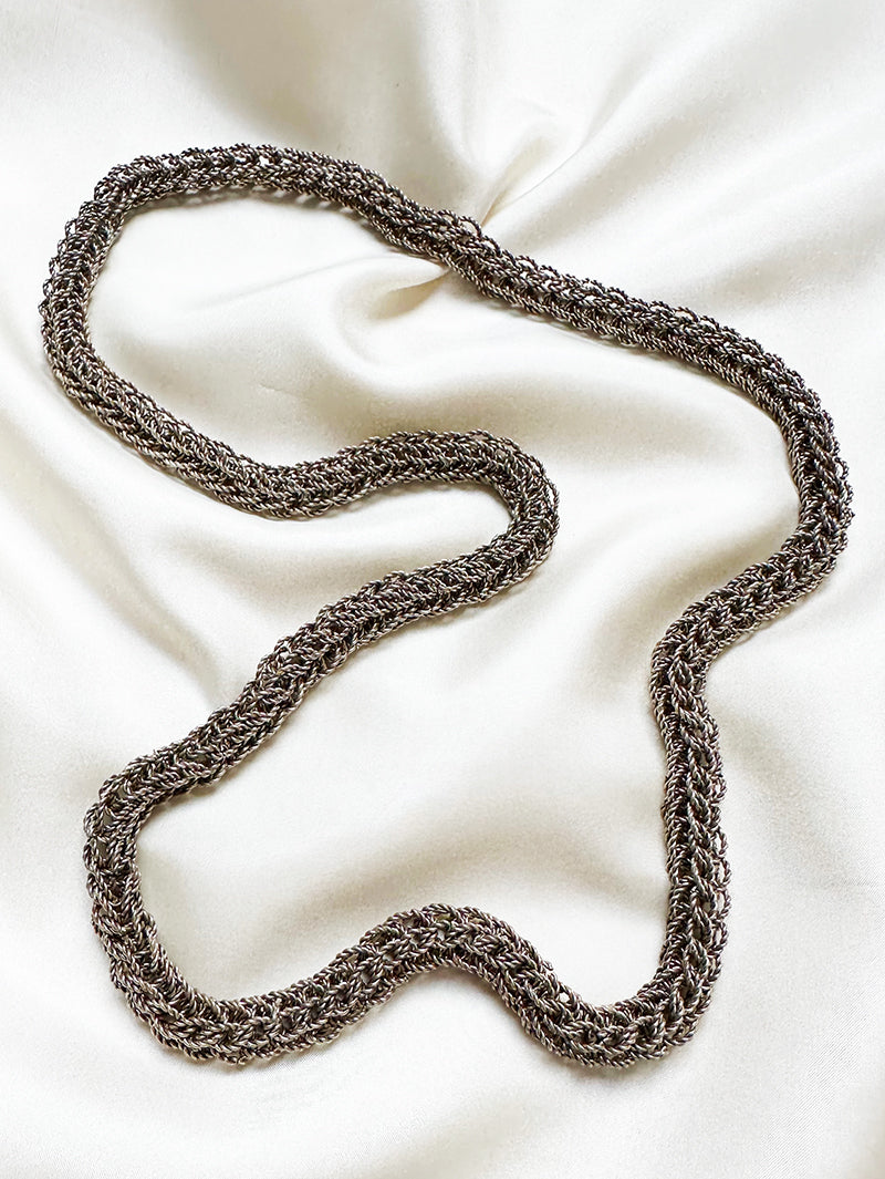 Perzische lange zilveren maliënkolder ketting