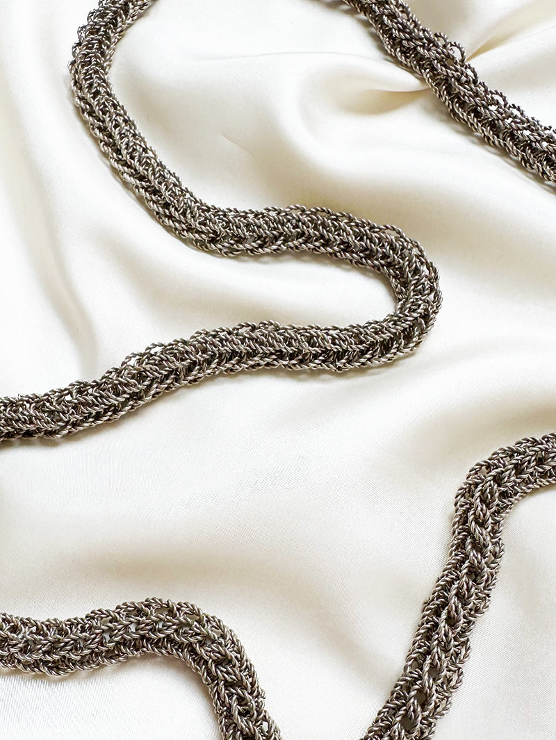 Perzische lange zilveren maliënkolder ketting