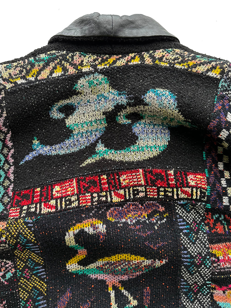 80s Gebreide patchwork jas