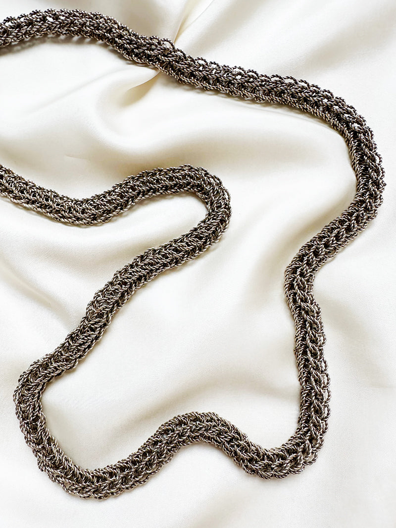 Perzische lange zilveren maliënkolder ketting