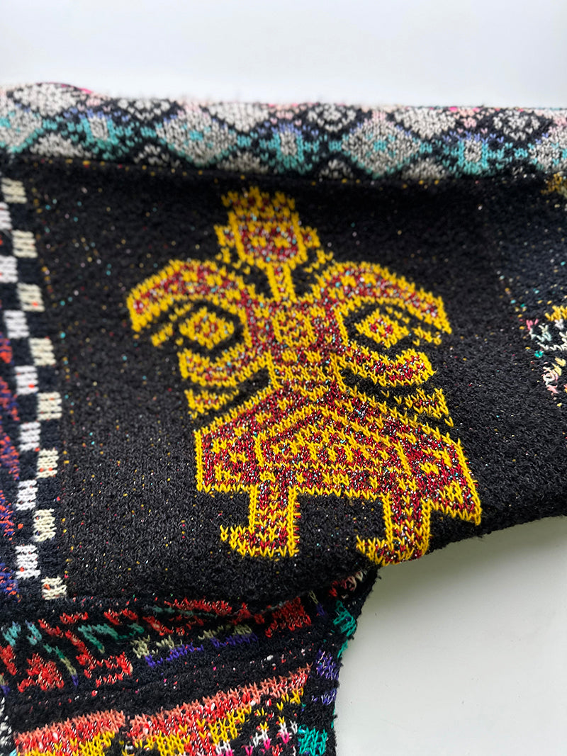 80s Gebreide patchwork jas