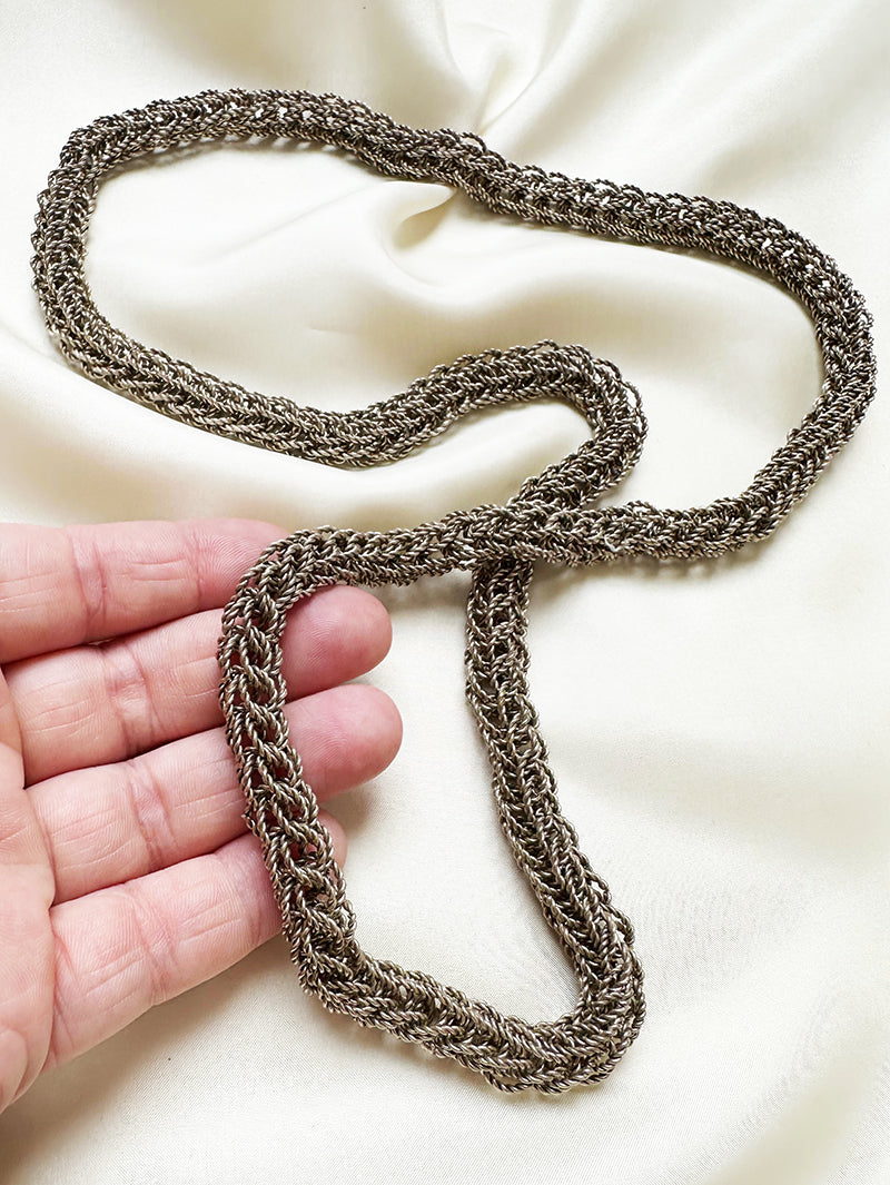 Perzische lange zilveren maliënkolder ketting