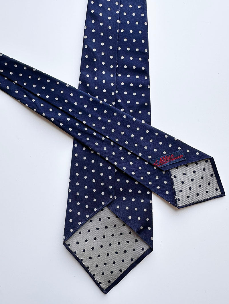 Vintage zijden polkadot stropdas