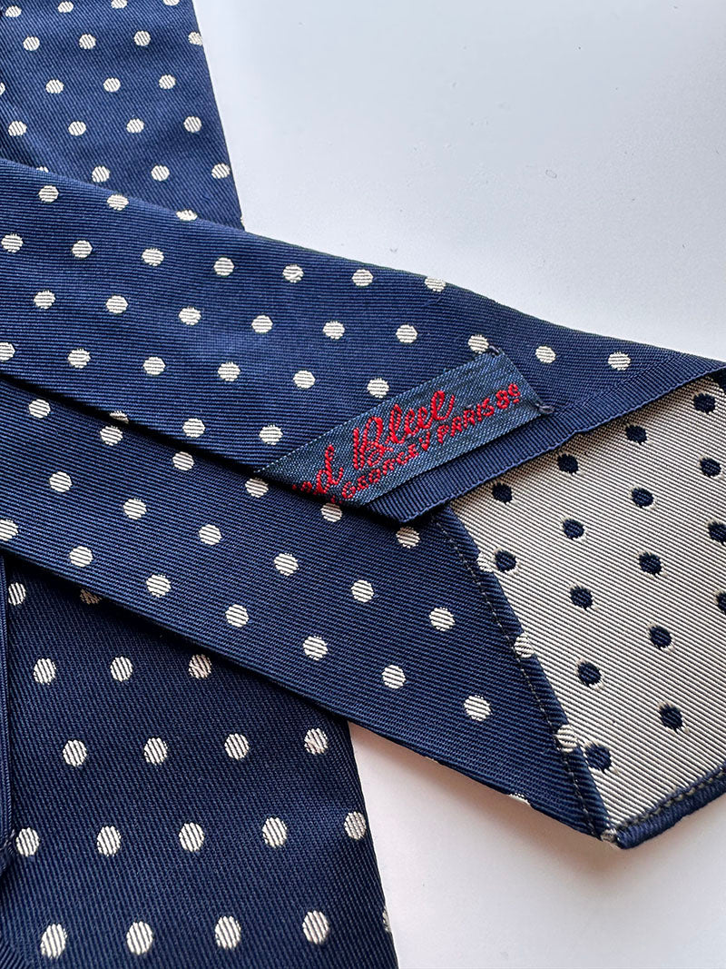 Vintage zijden polkadot stropdas