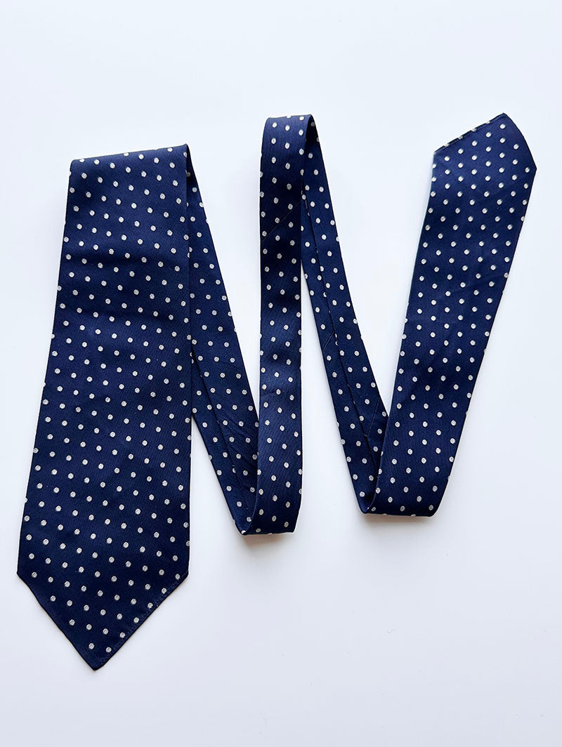 Vintage zijden polkadot stropdas