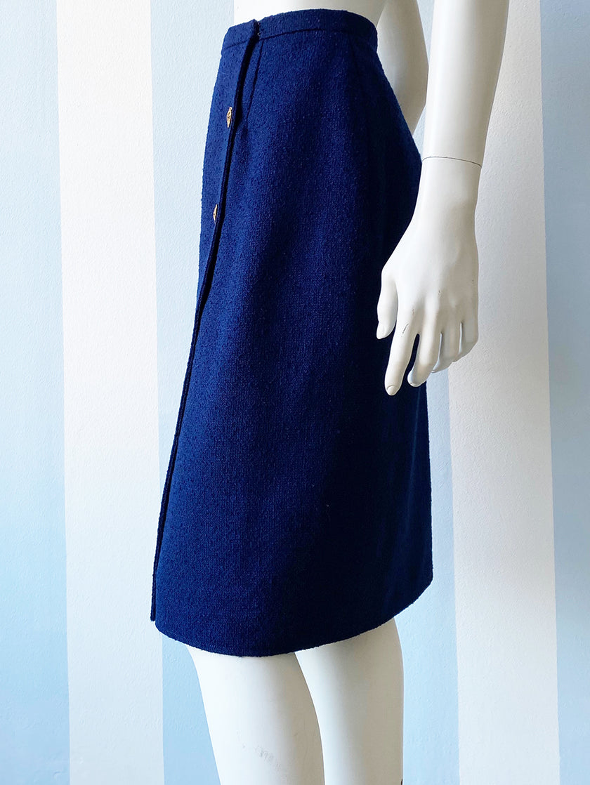 Blauw wollen overslagrokje