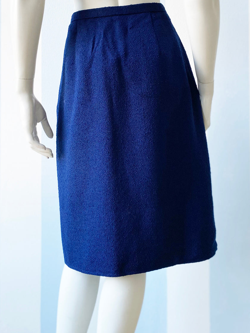 Blauw wollen overslagrokje