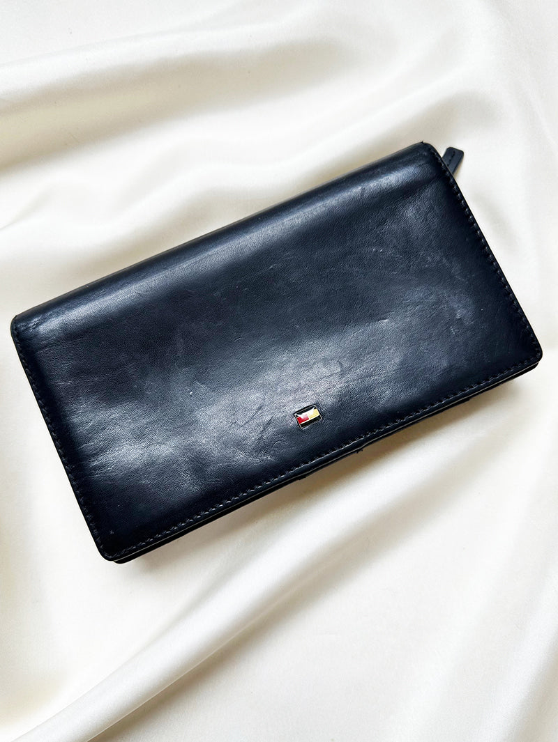 Zwarte leren portemonnaie