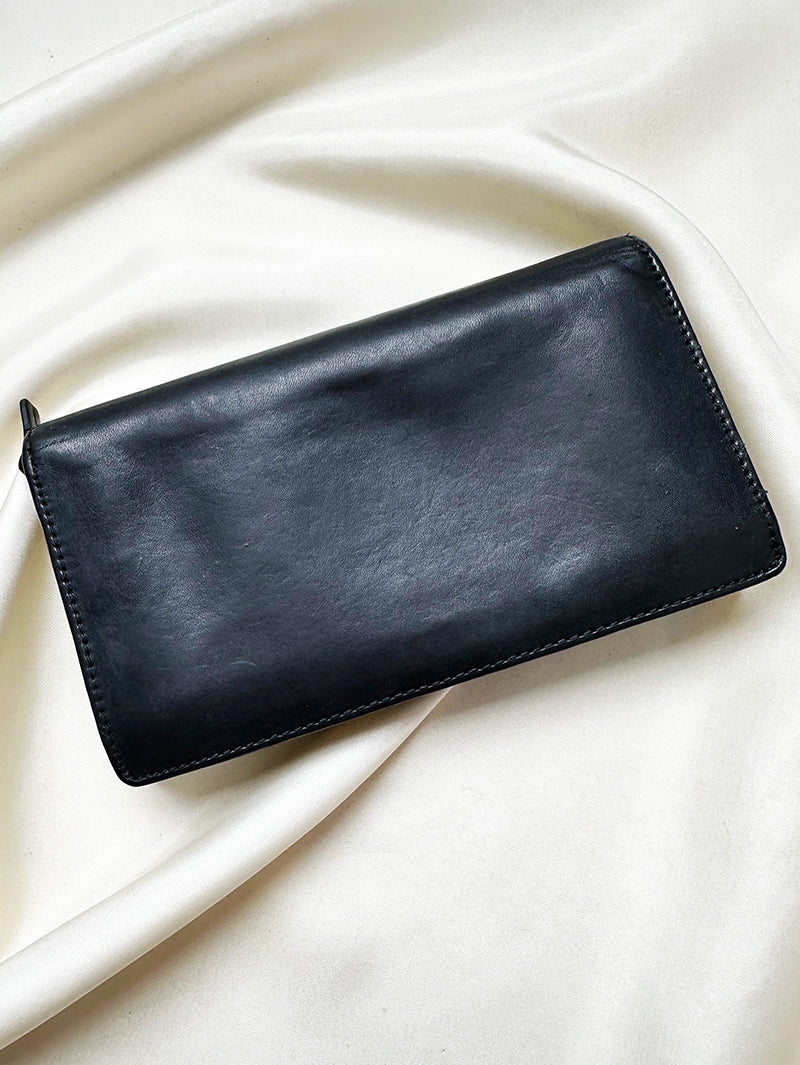 Zwarte leren portemonnaie