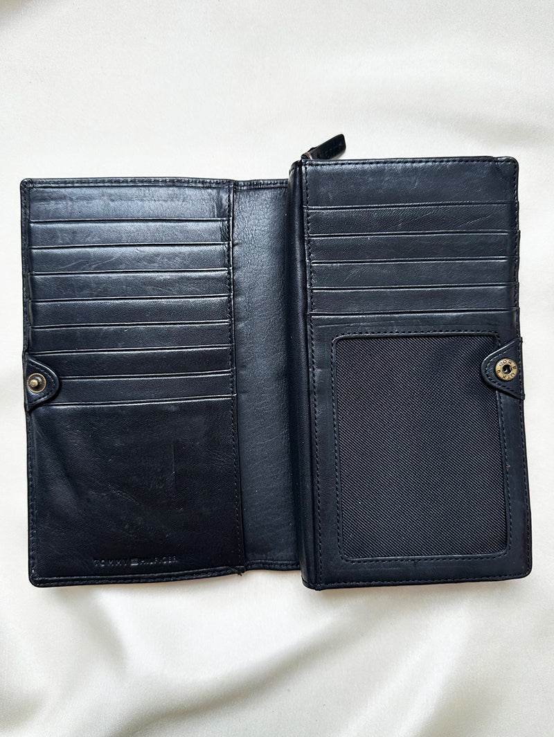 Zwarte leren portemonnaie