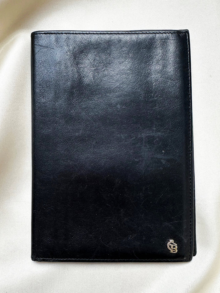 Grote zwarte leren portefeuille