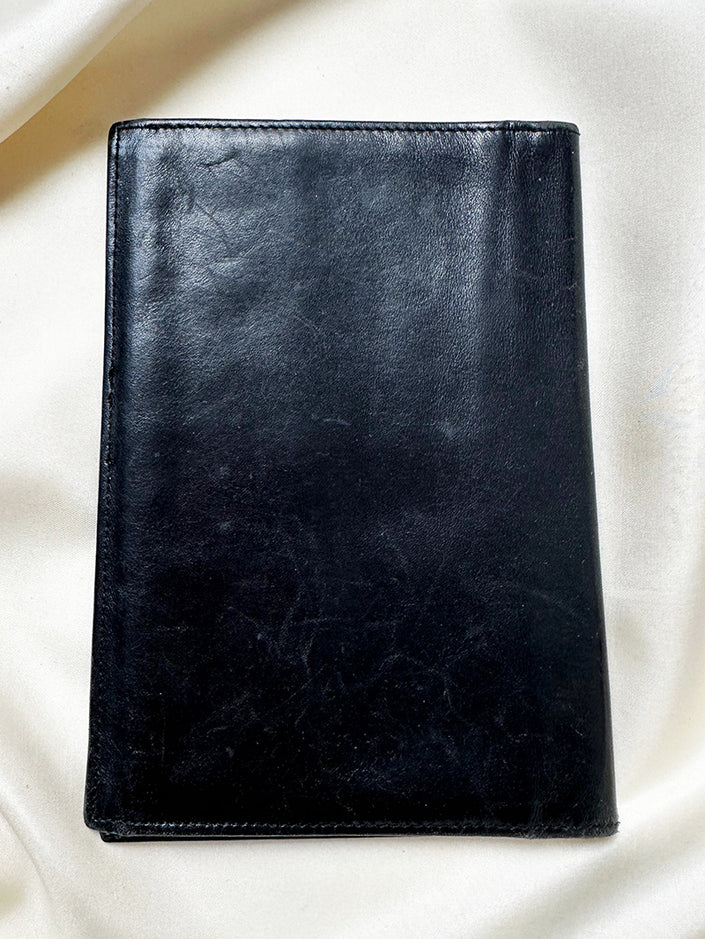 Grote zwarte leren portefeuille