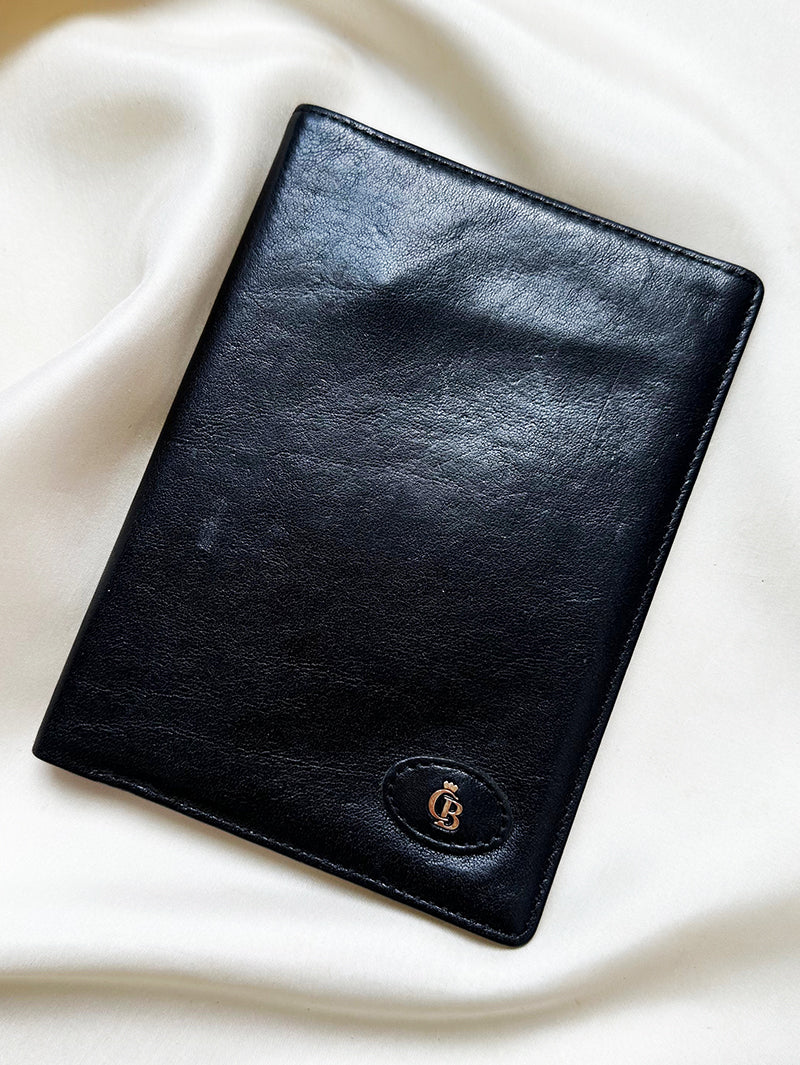 Zwarte leren portfeuille