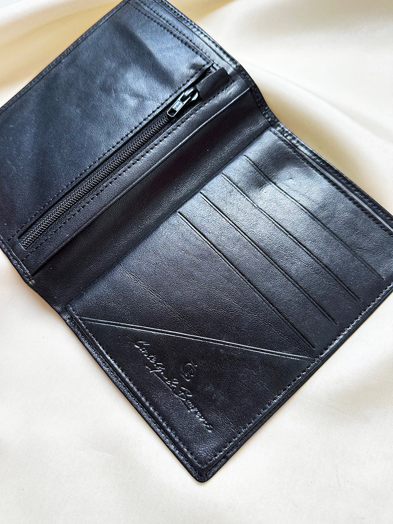 Zwarte leren portfeuille