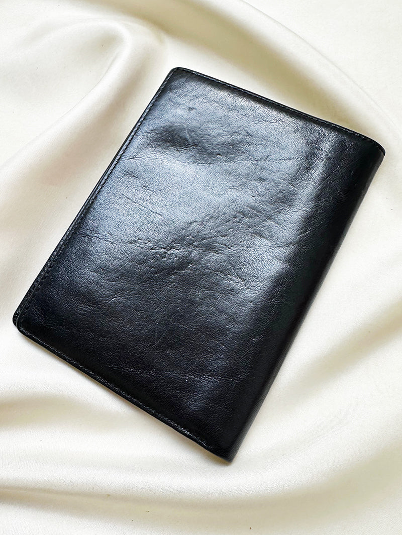 Zwarte leren portfeuille