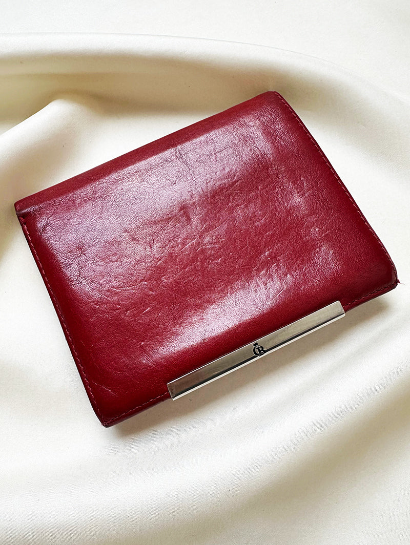 Rode leren portemonnaie