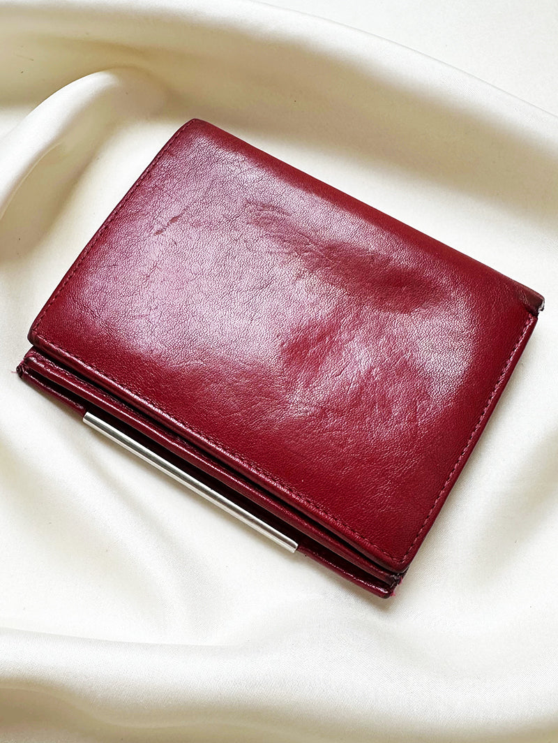 Rode leren portemonnaie