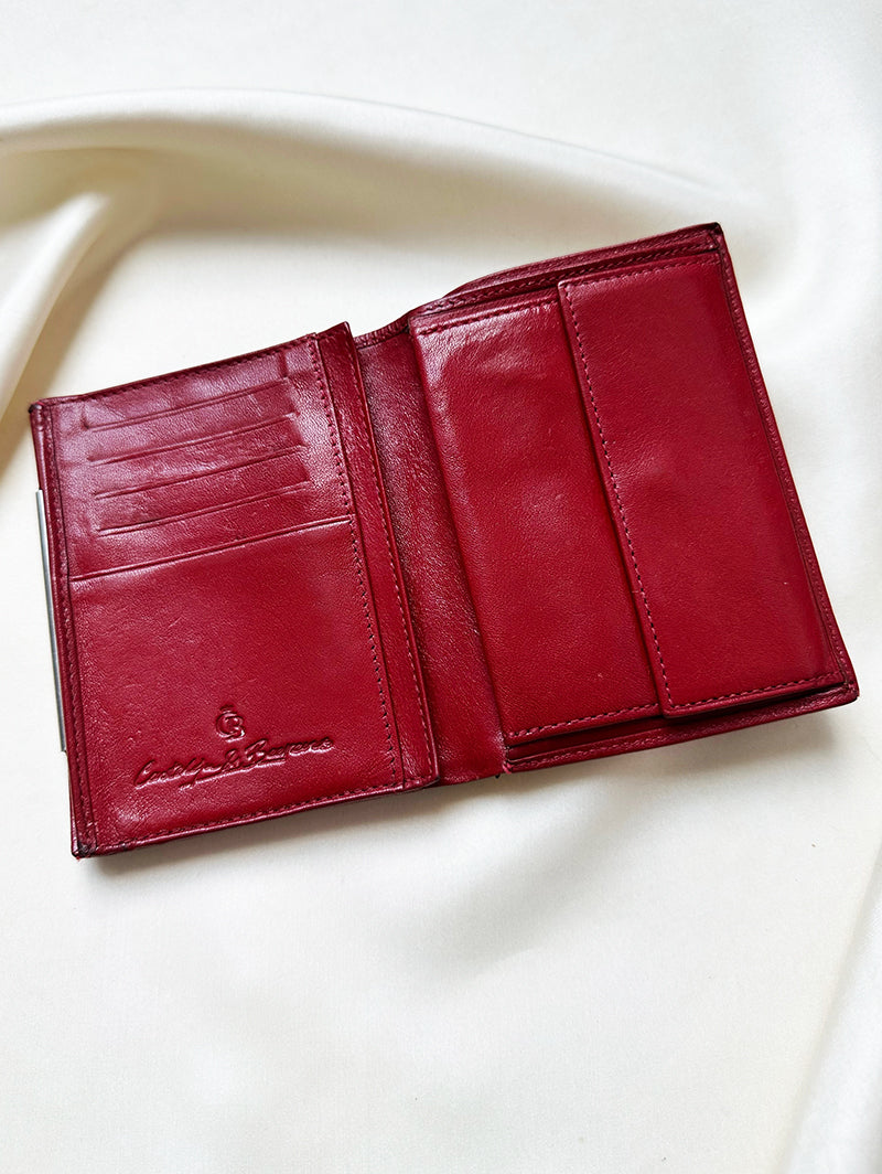 Rode leren portemonnaie