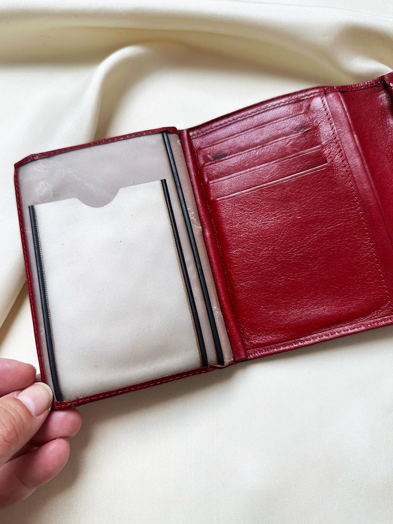Rode leren portemonnaie