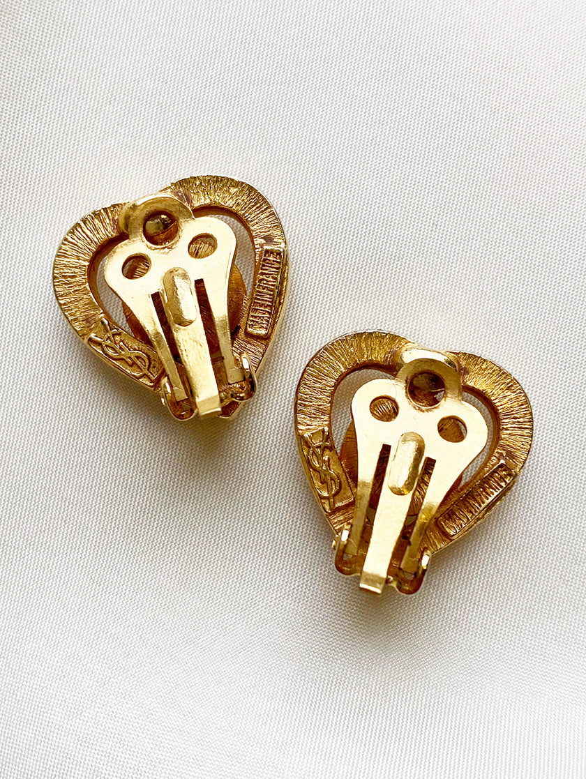 Designer hartjes clip oorbellen