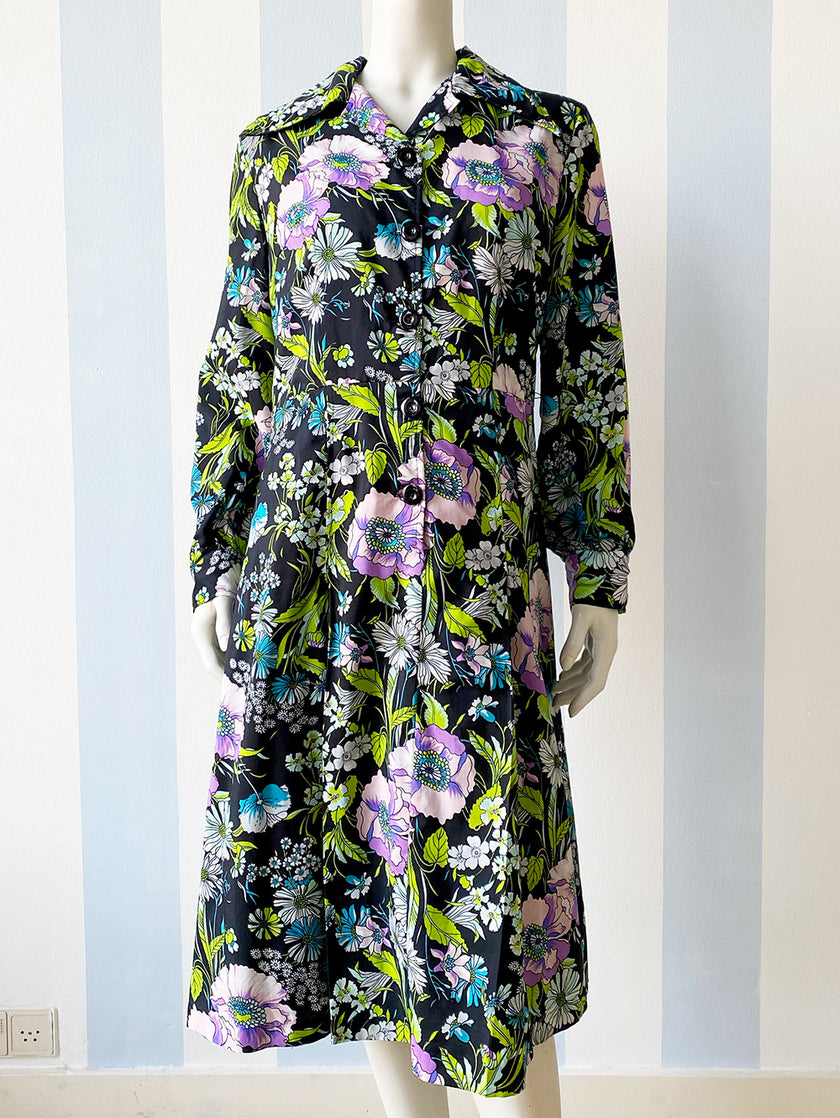 Floral seventies jurk