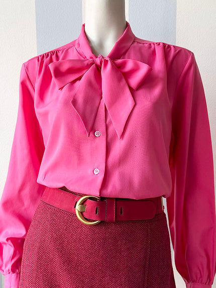 Vintage roze strikblouse