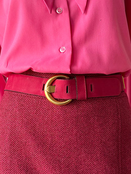 Kersenrode leren designer ceintuur