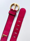 Kersenrode leren designer ceintuur