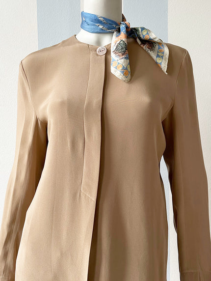 Camel zijden blouse