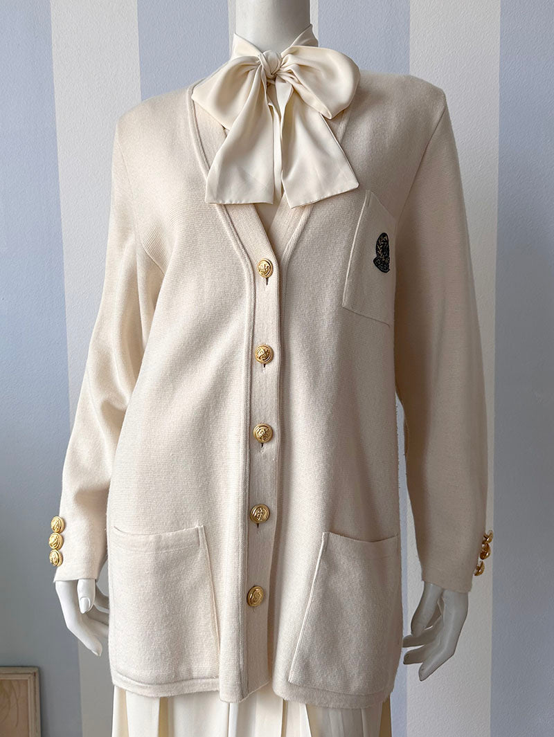 Crème scheerwollen vest