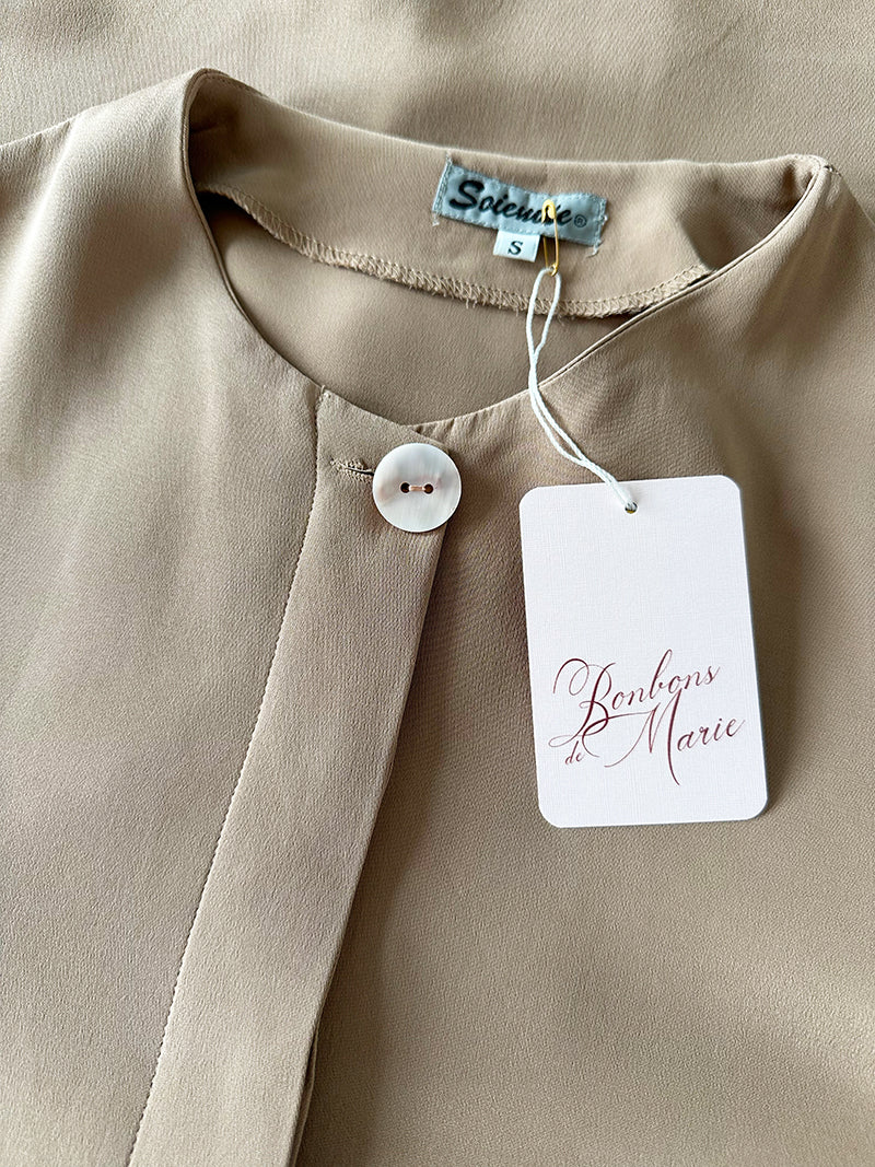 Camel zijden blouse