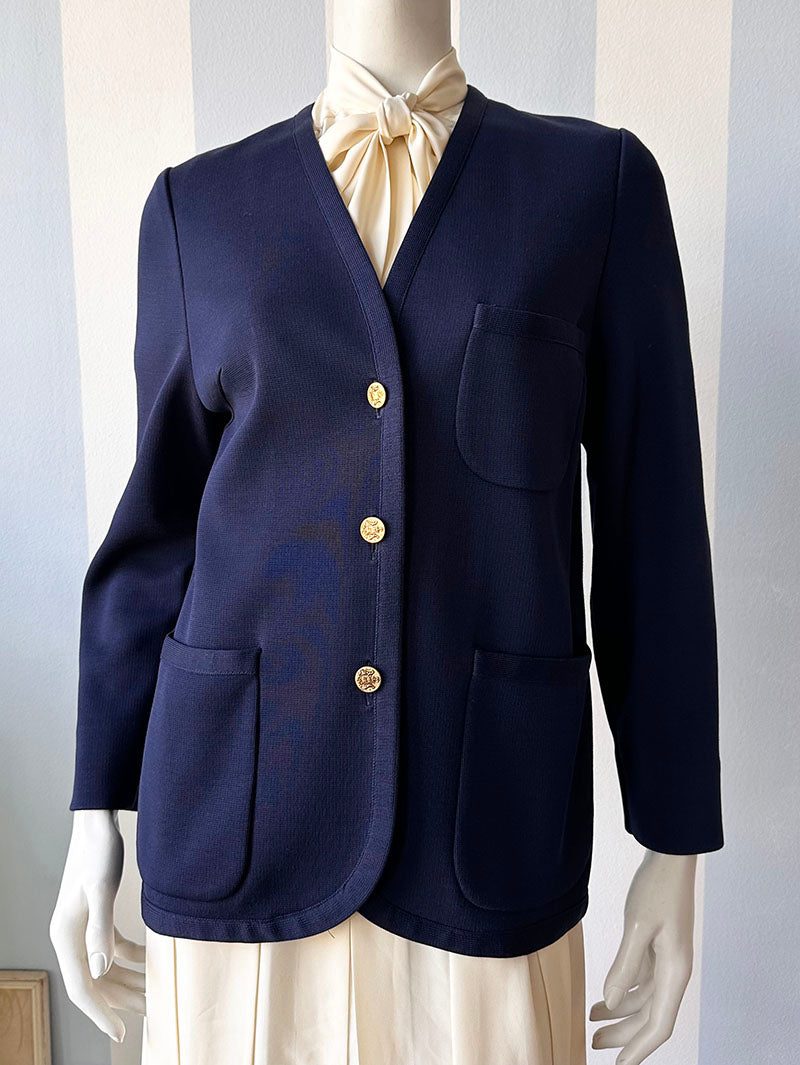 Donkerblauw tricot jasje