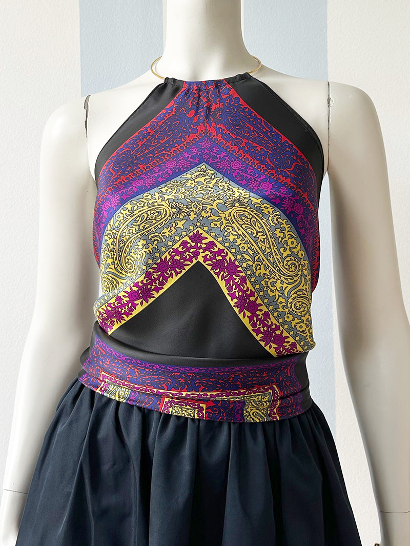 Zwarte floral Bonbons-top