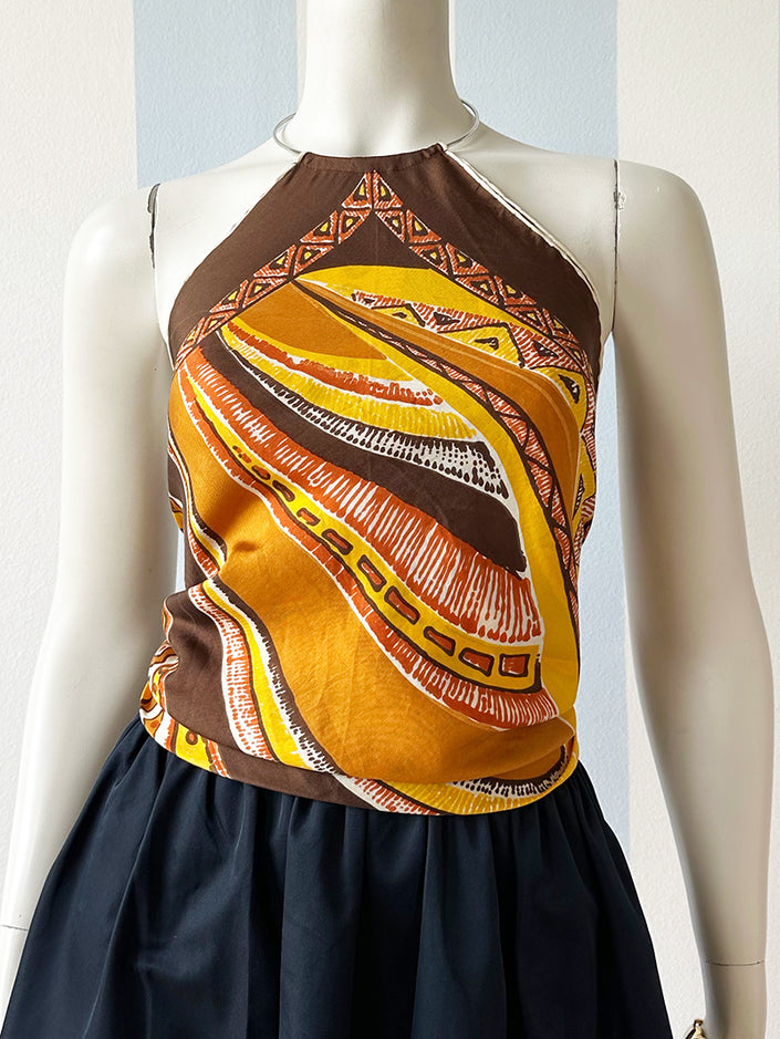 Geel/bruine zijden Bonbons-top