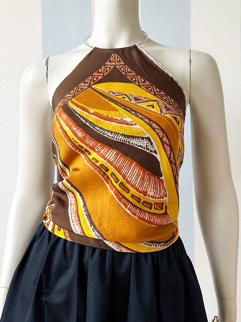 Geel/bruine zijden Bonbons-top