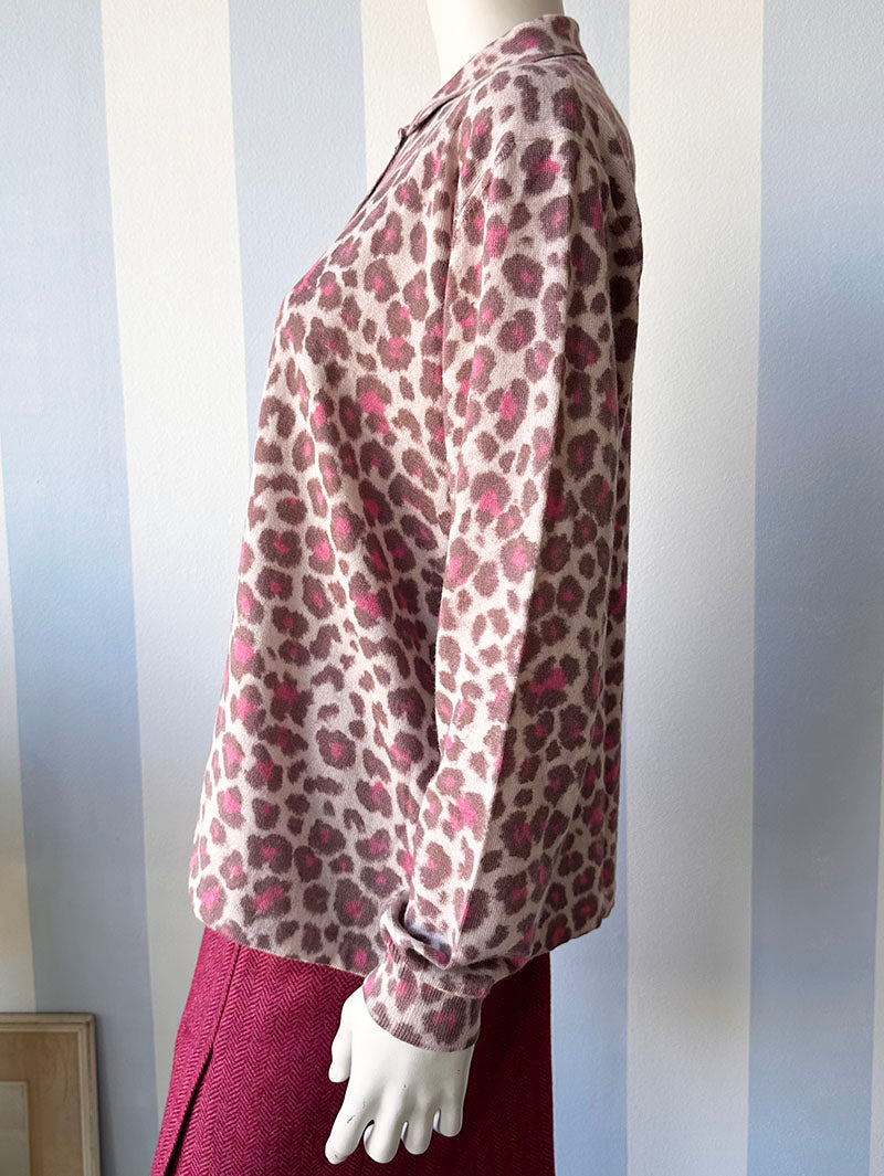 Trui met roze luipaarddessin