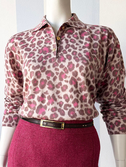Trui met roze luipaarddessin