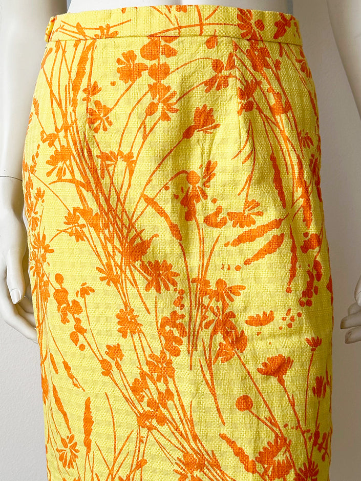 Geel/oranje floral rok