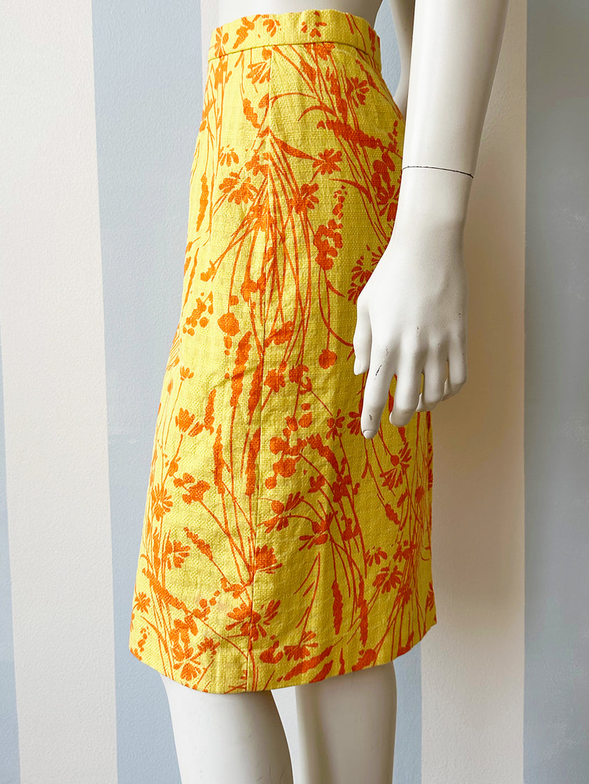 Geel/oranje floral rok
