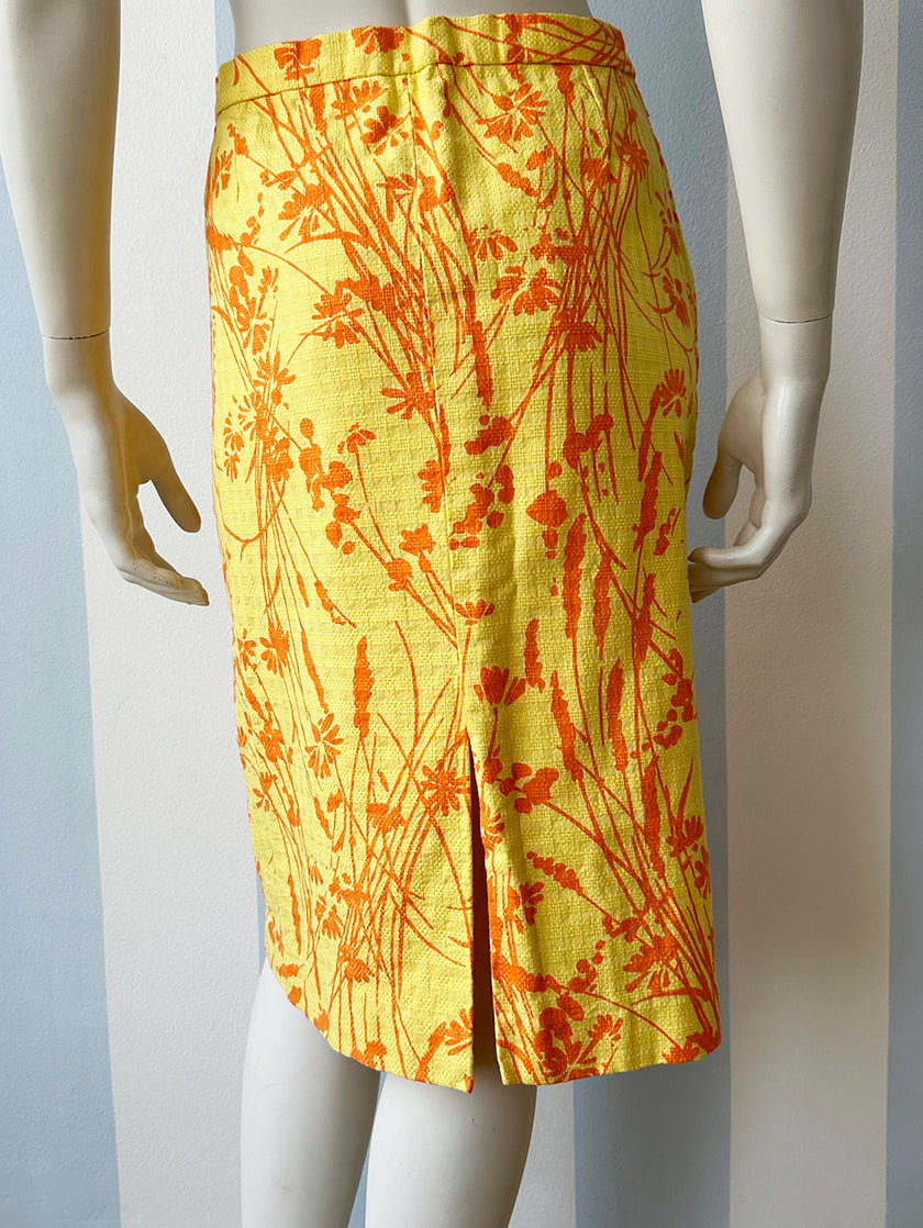 Geel/oranje floral rok